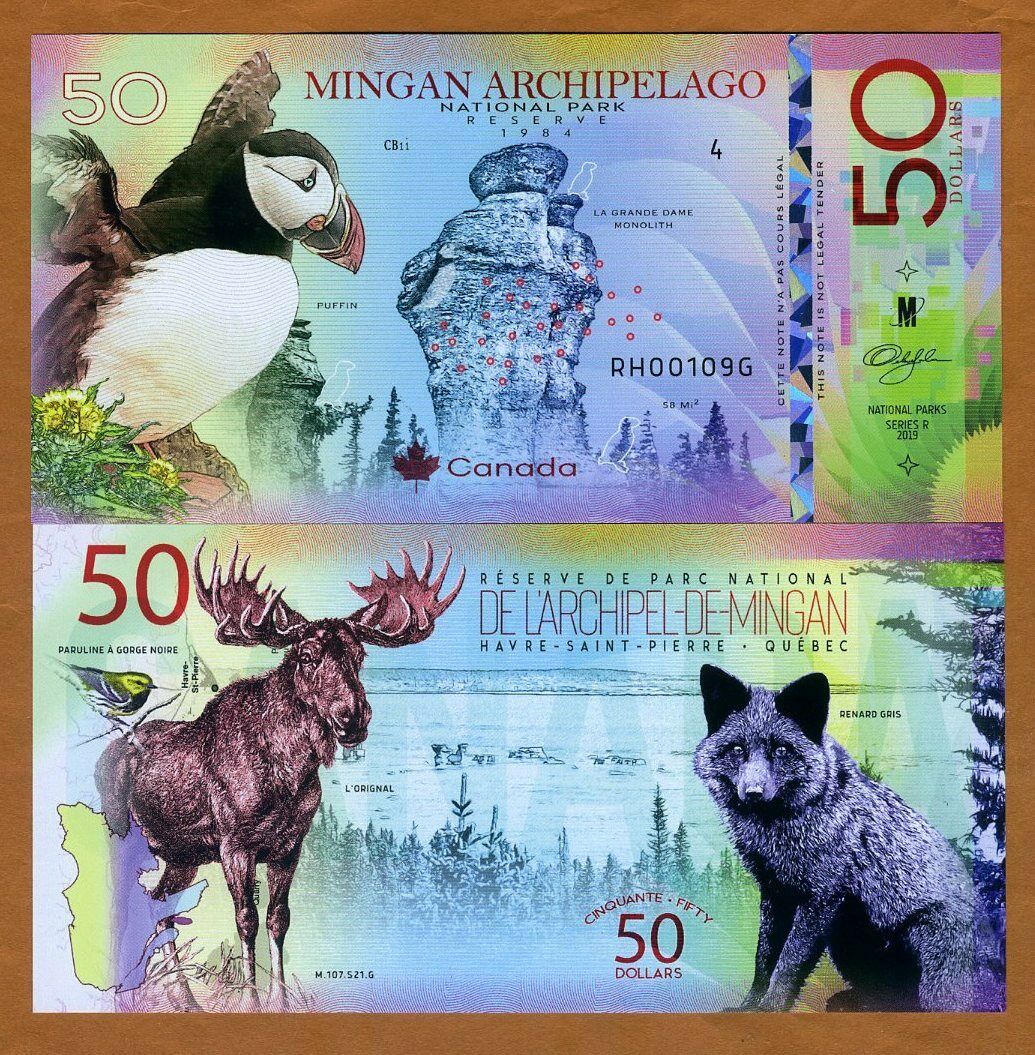 Canada, Mingan Archipelago National Park, Quebec, 50 Dollars, Polymer, 2019