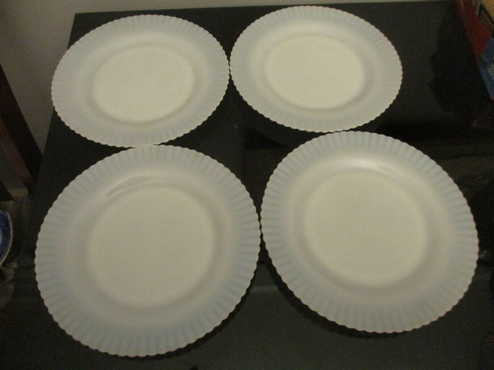 4 Macbeth Evans Depression Glass Creamax Petalware Opalescent 9-1/4" Plates!