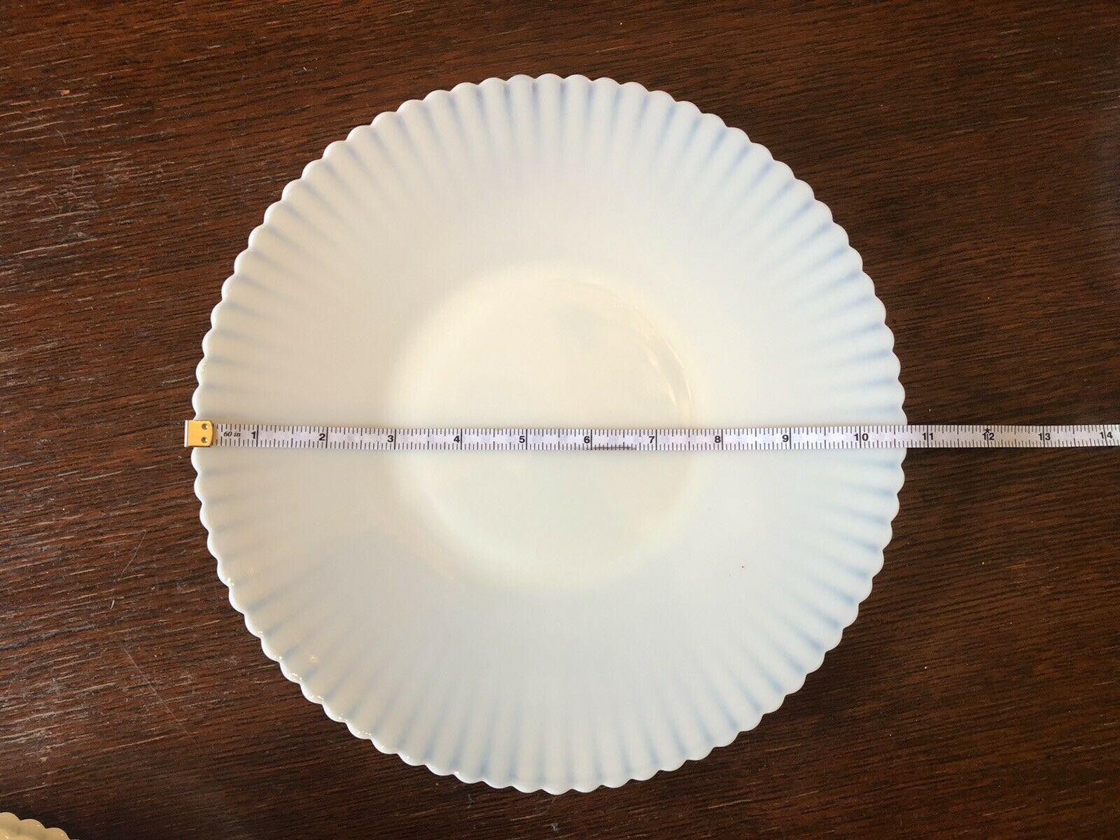 1 Vintage 10.5” Macbeth-evans Petalware Monax White Opalescent Serving Plate